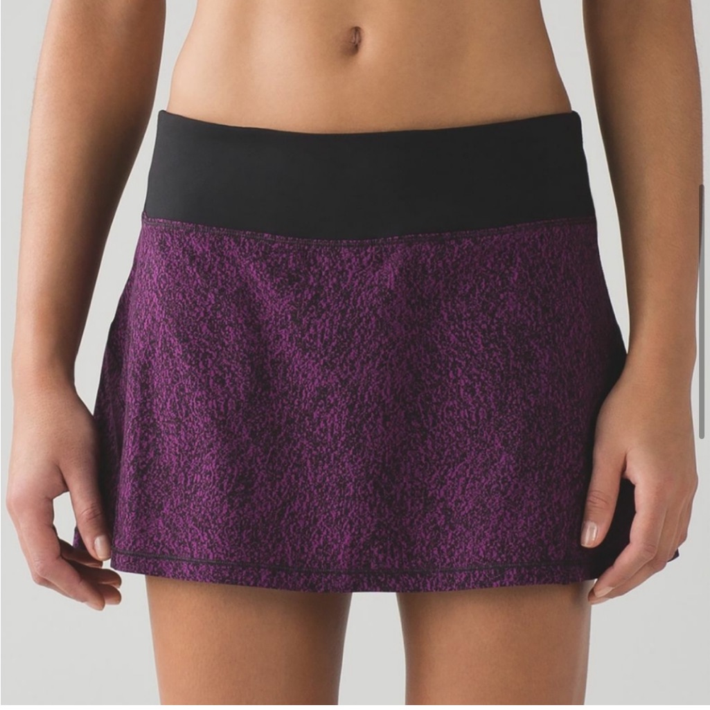 Lululemon Circuit Breaker Purple Black Patterned Pleated Skirt Skort W/ Pocket 4